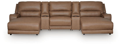 DeepWakes 5-Piece Reclining Sectional with Double Chaise and Storage Consoles Signature Design by Ashley®