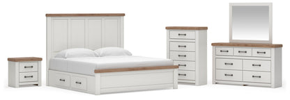 Savonport  Panel Bed With Storage, Dresser, Mirror, Chest And Nightstand