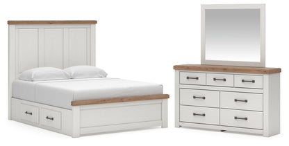 Savonport  Panel Bed With Storage, Dresser And Mirror