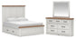 Savonport  Panel Bed With Storage, Dresser And Mirror Benchcraft®