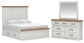 Savonport  Panel Bed With Storage, Dresser And Mirror Benchcraft®