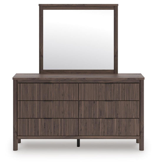 Cadmori  Upholstered Panel Platform Bed, Dresser, Mirror And Nightstand Signature Design by Ashley®