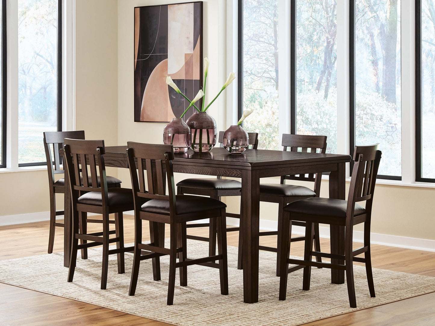 Haddigan Counter Height Dining Table and 6 Barstools Signature Design by Ashley®