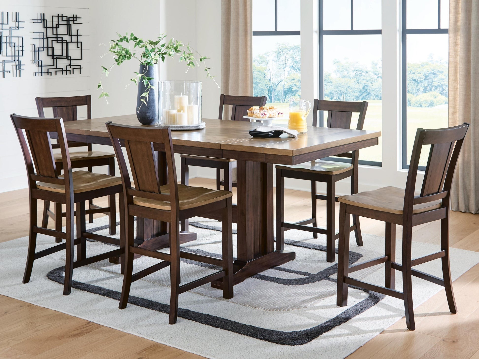 Anixburg Counter Height Dining Table and 6 Barstools Signature Design by Ashley®
