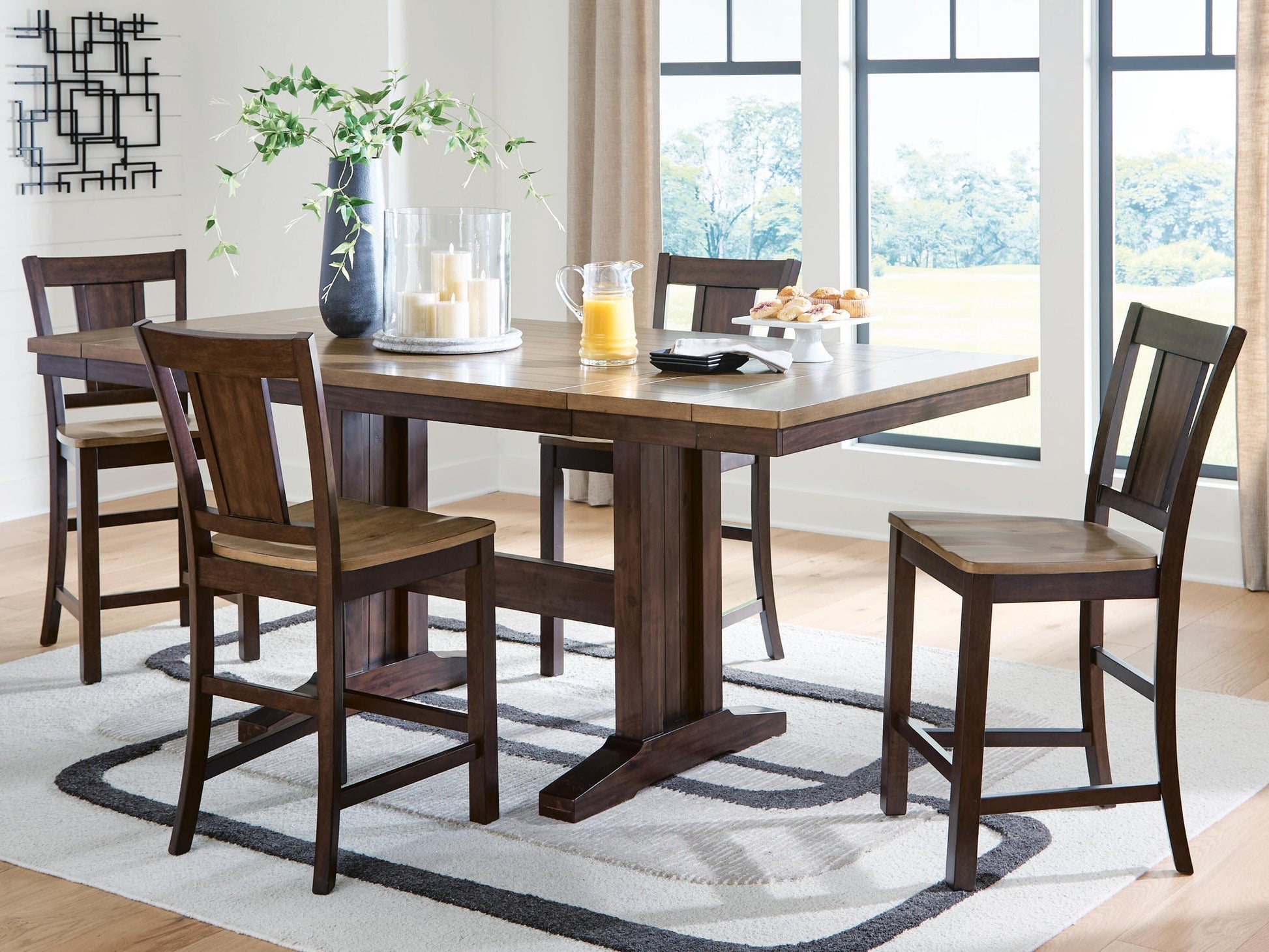 Anixburg Counter Height Dining Table and 4 Barstools Signature Design by Ashley®