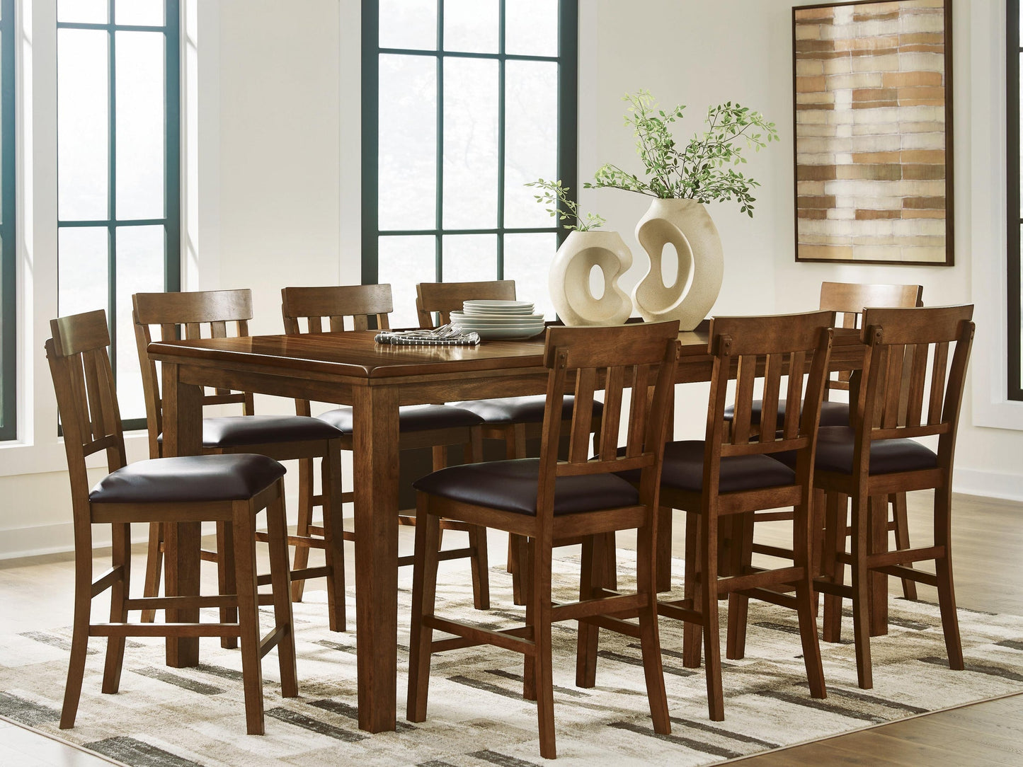 Ralene Counter Height Dining Table and 8 Barstools Signature Design by Ashley®