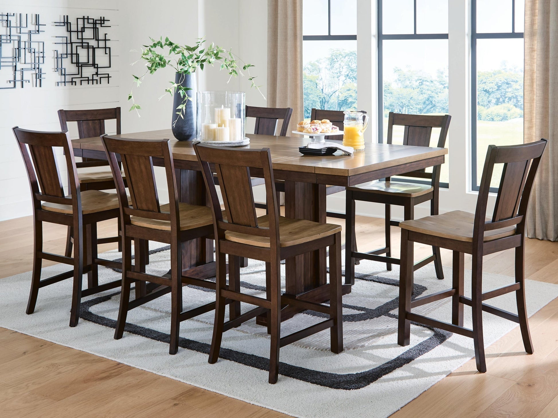 Anixburg Counter Height Dining Table and 8 Barstools Signature Design by Ashley®