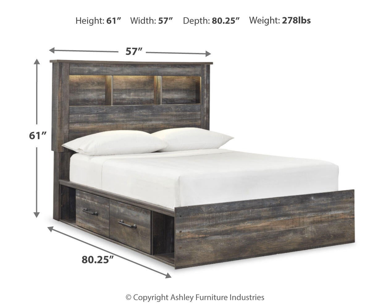 Drystan  Bookcase Bed With 4 Storage Drawers With Mirrored Dresser Signature Design by Ashley®