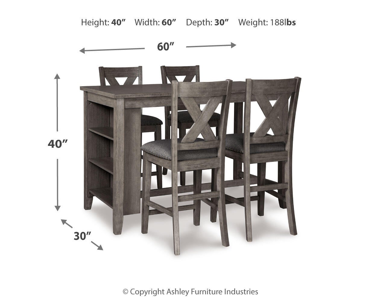 Caitbrook Counter Height Dining Table and 4 Barstools Signature Design by Ashley®