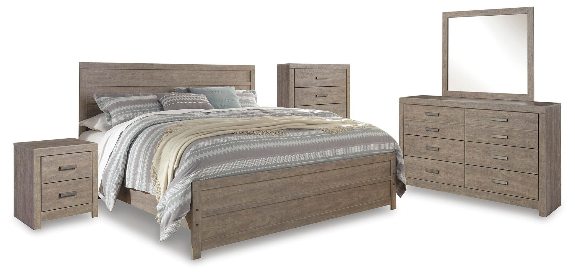 Culverbach  Panel Bed With Mirrored Dresser, Chest And Nightstand Signature Design by Ashley®