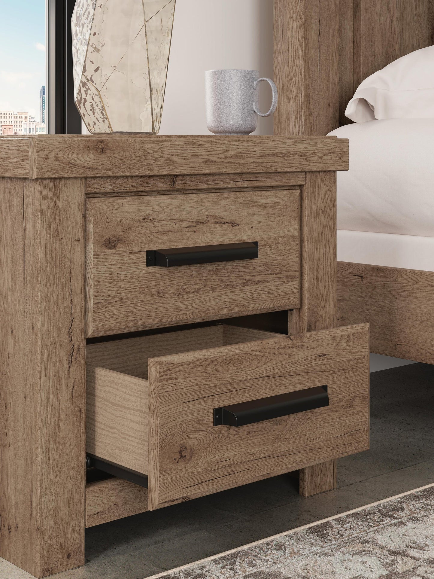 Garistyn  Panel Storage Bed. Dresser, Mirror And Nightstand Signature Design by Ashley®