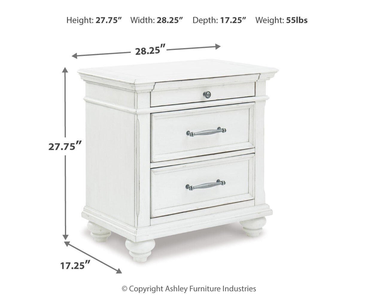 Kanwyn Three Drawer Night Stand Benchcraft®