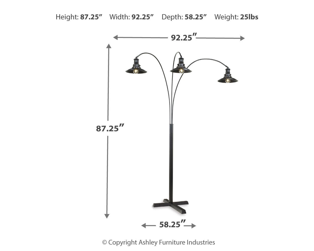 Sheriel Metal Arc Lamp (1/CN) Signature Design by Ashley®