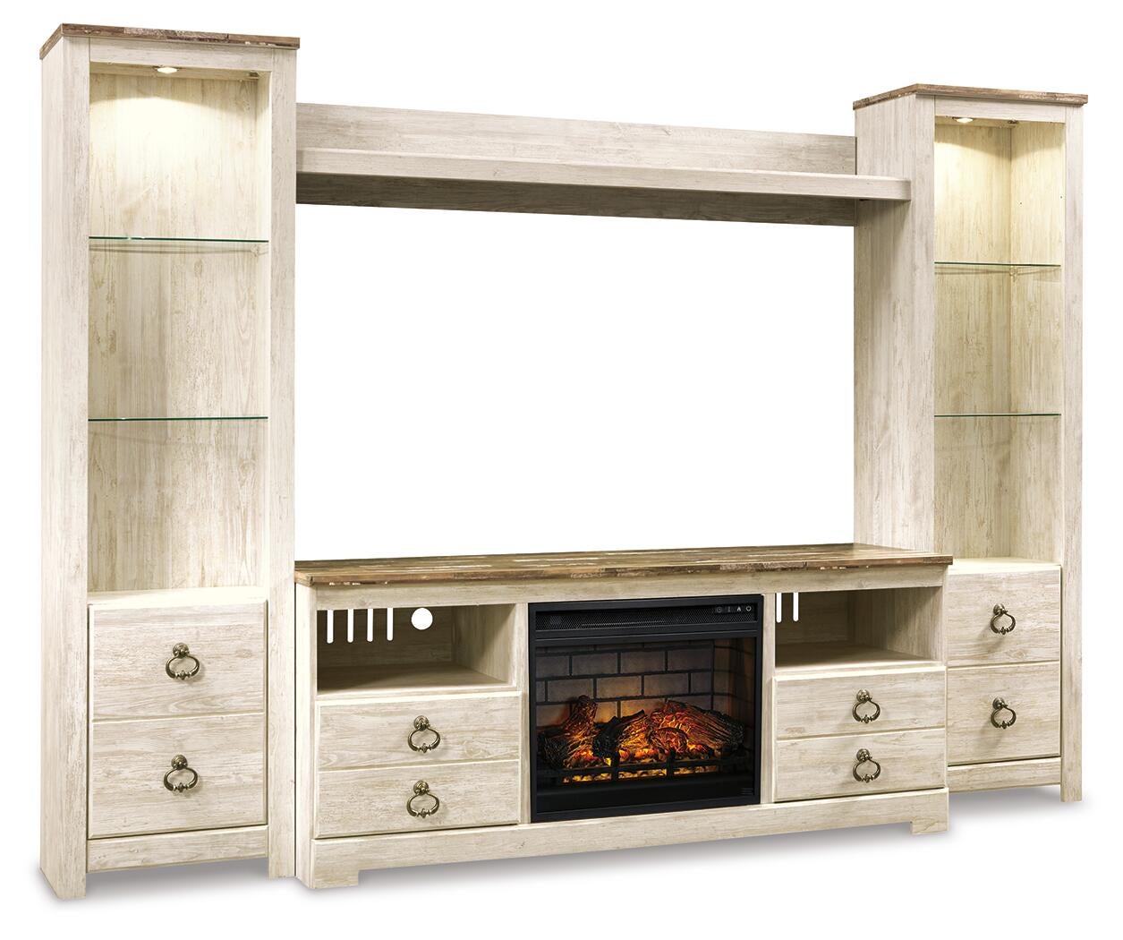 Willowton 4-Piece Entertainment Center with Electric Fireplace Signature Design by Ashley®