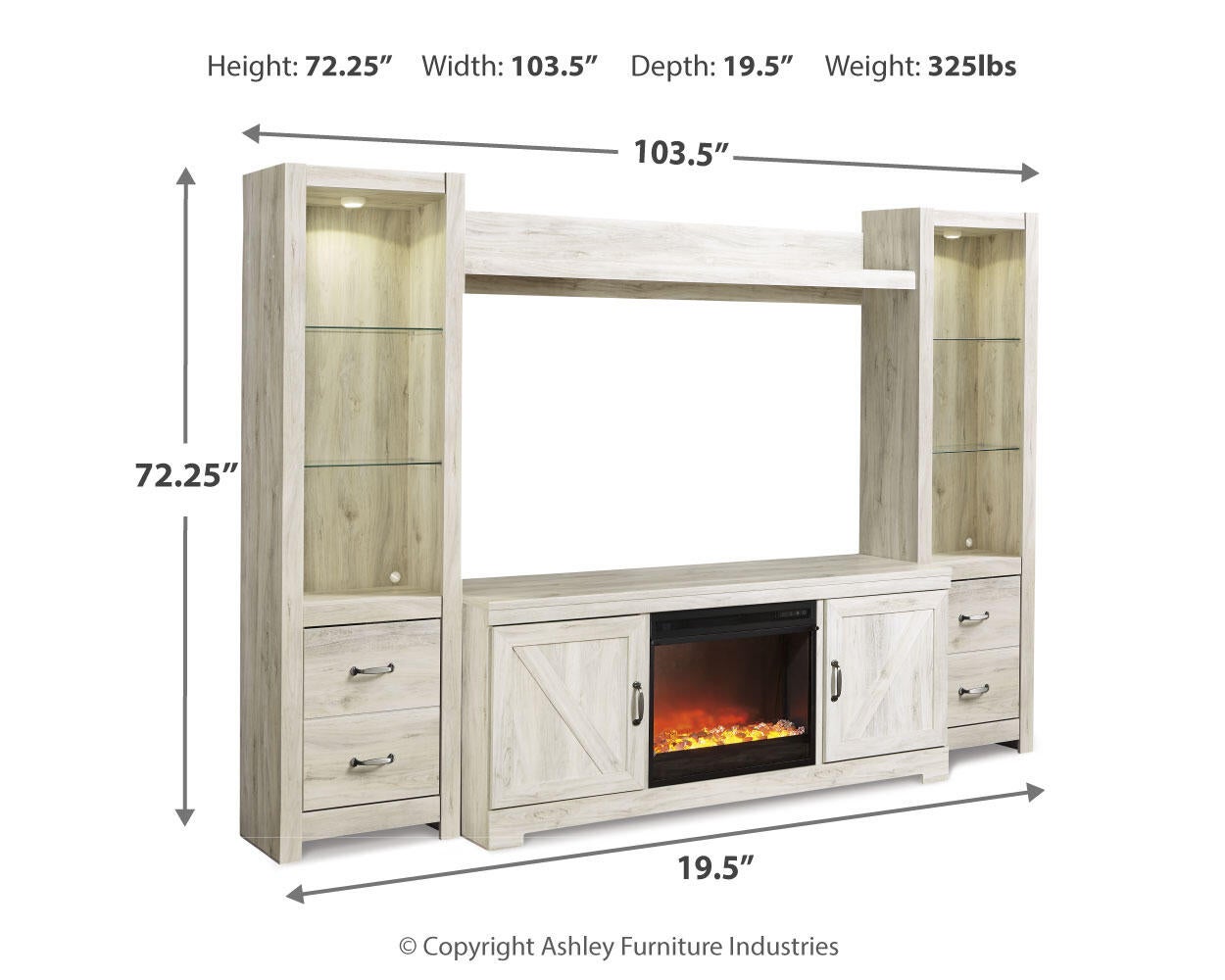 Bellaby 4-Piece Entertainment Center with Fireplace Signature Design by Ashley®
