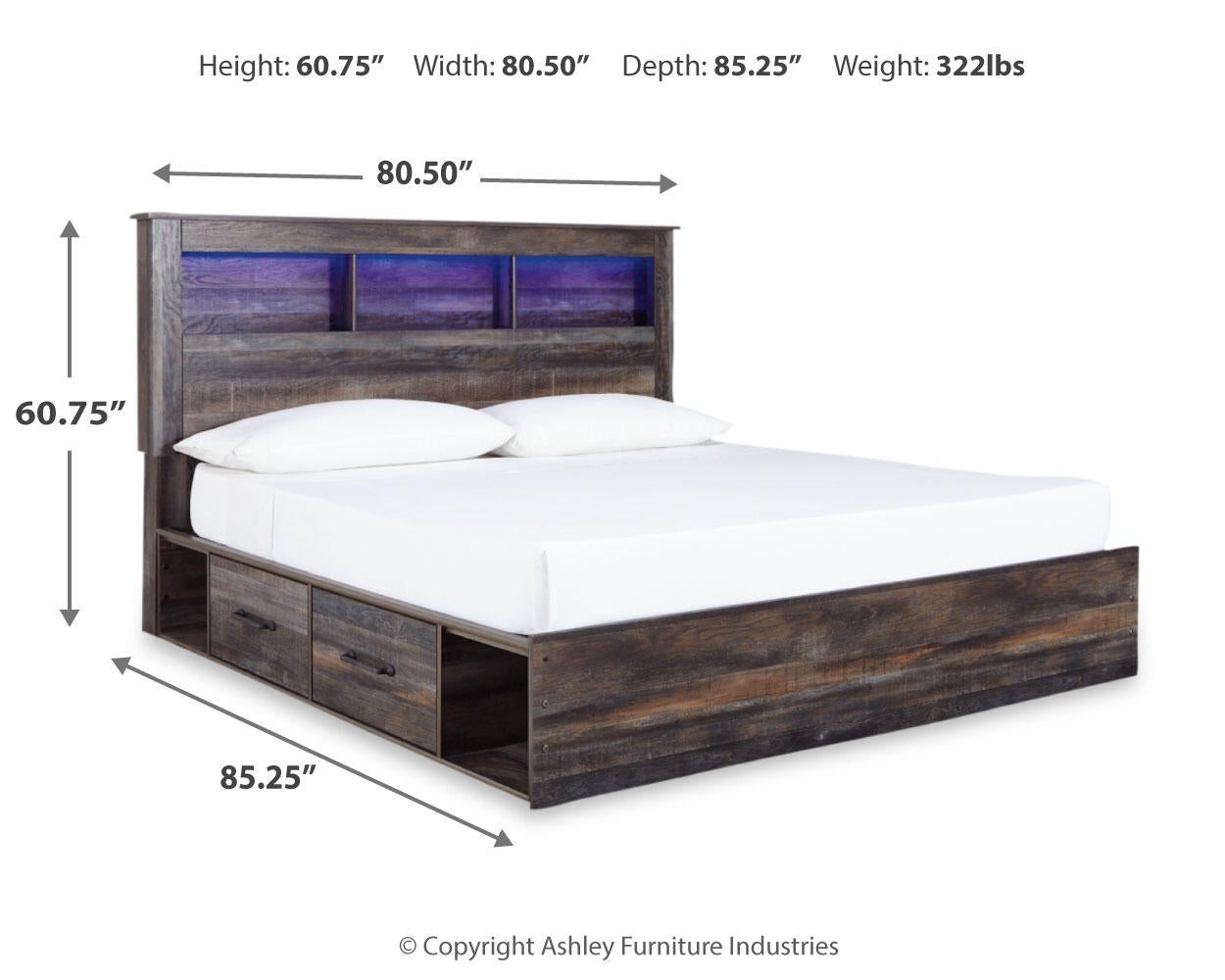 Drystan  Bookcase Bed With 4 Storage Drawers With Mirrored Dresser Signature Design by Ashley®