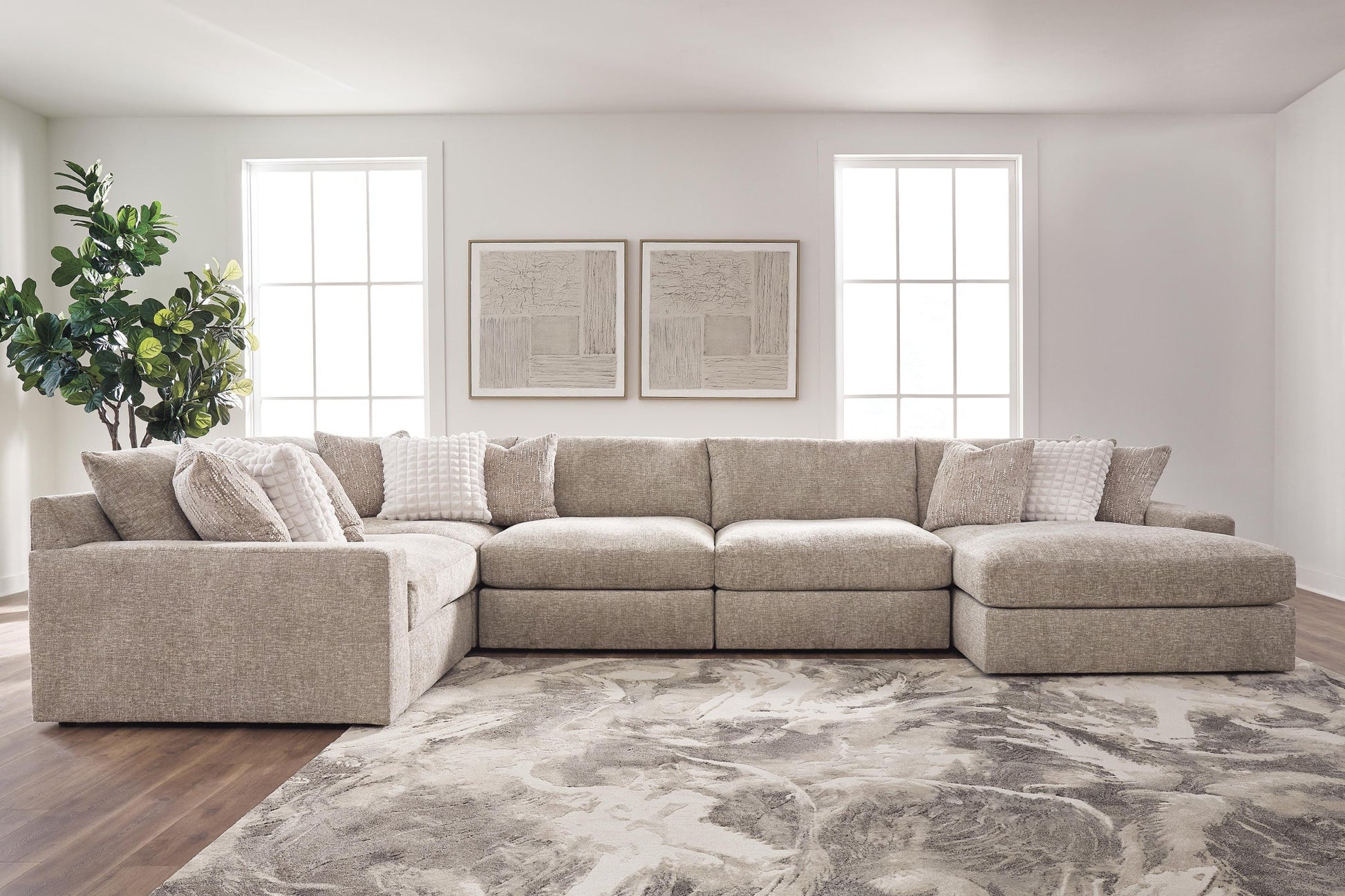 Nexora-Court 5-Piece Sectional with Chaise Signature Design by Ashley®