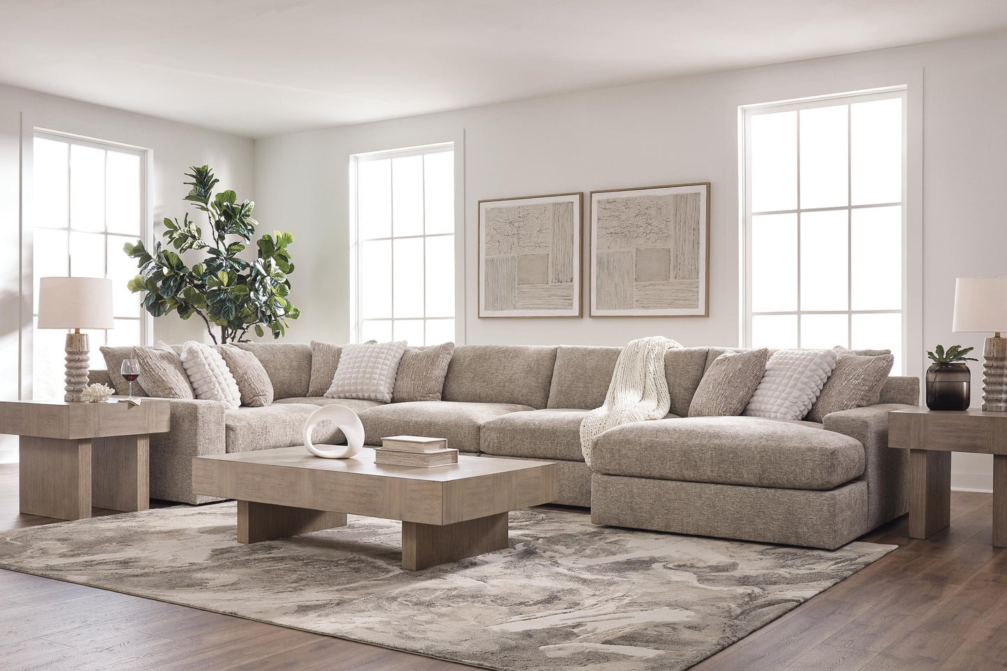 Nexora-Court 5-Piece Sectional with Chaise Signature Design by Ashley®