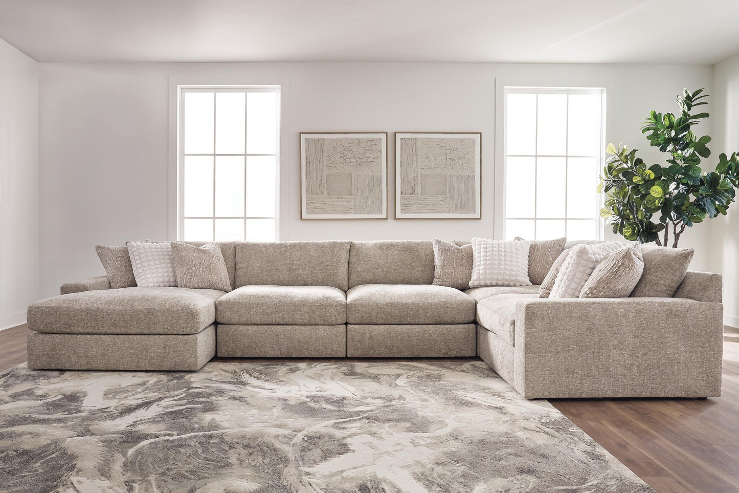 Nexora-Court 5-Piece Sectional with Chaise Signature Design by Ashley®