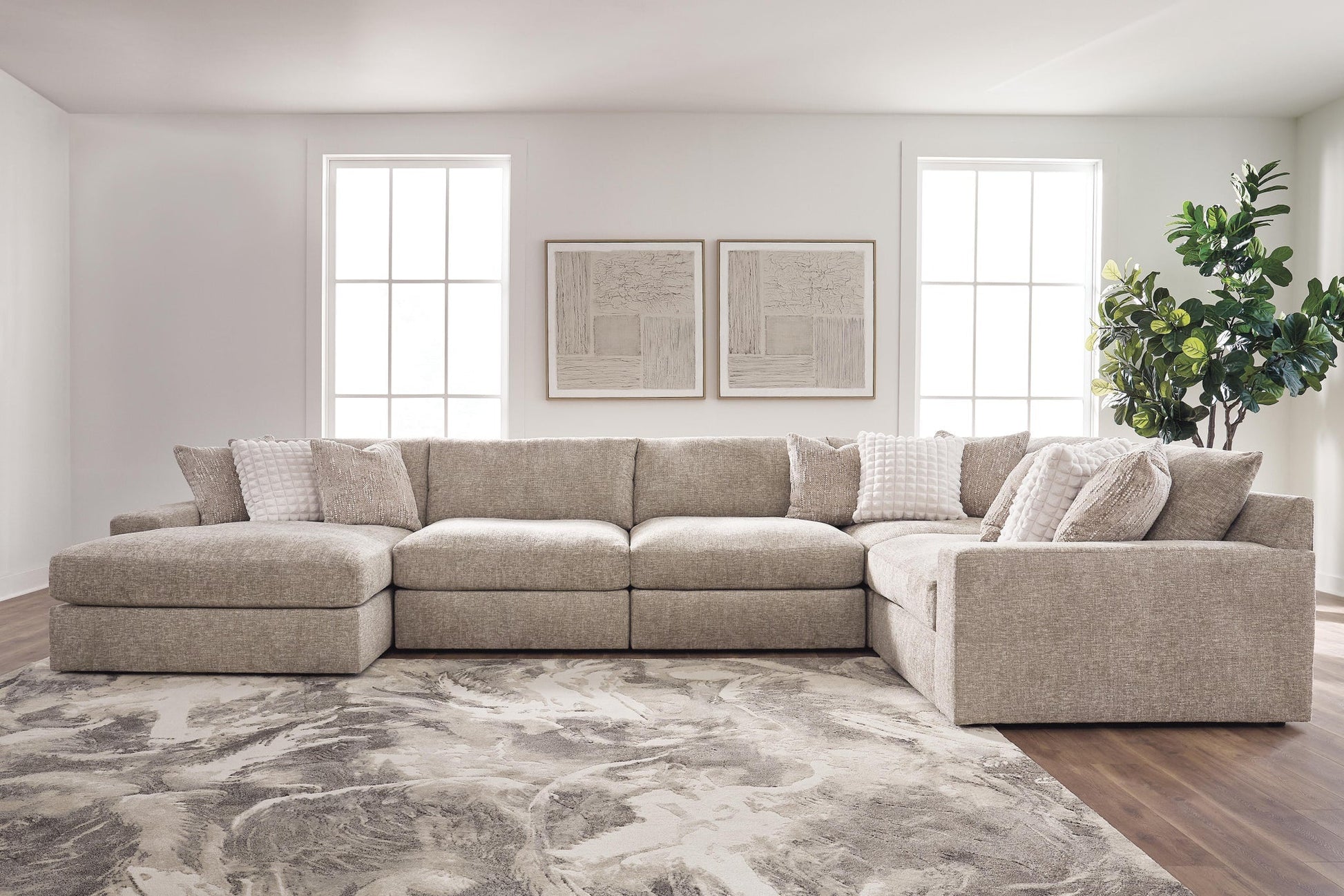 Nexora-Court 5-Piece Sectional with Chaise Signature Design by Ashley®
