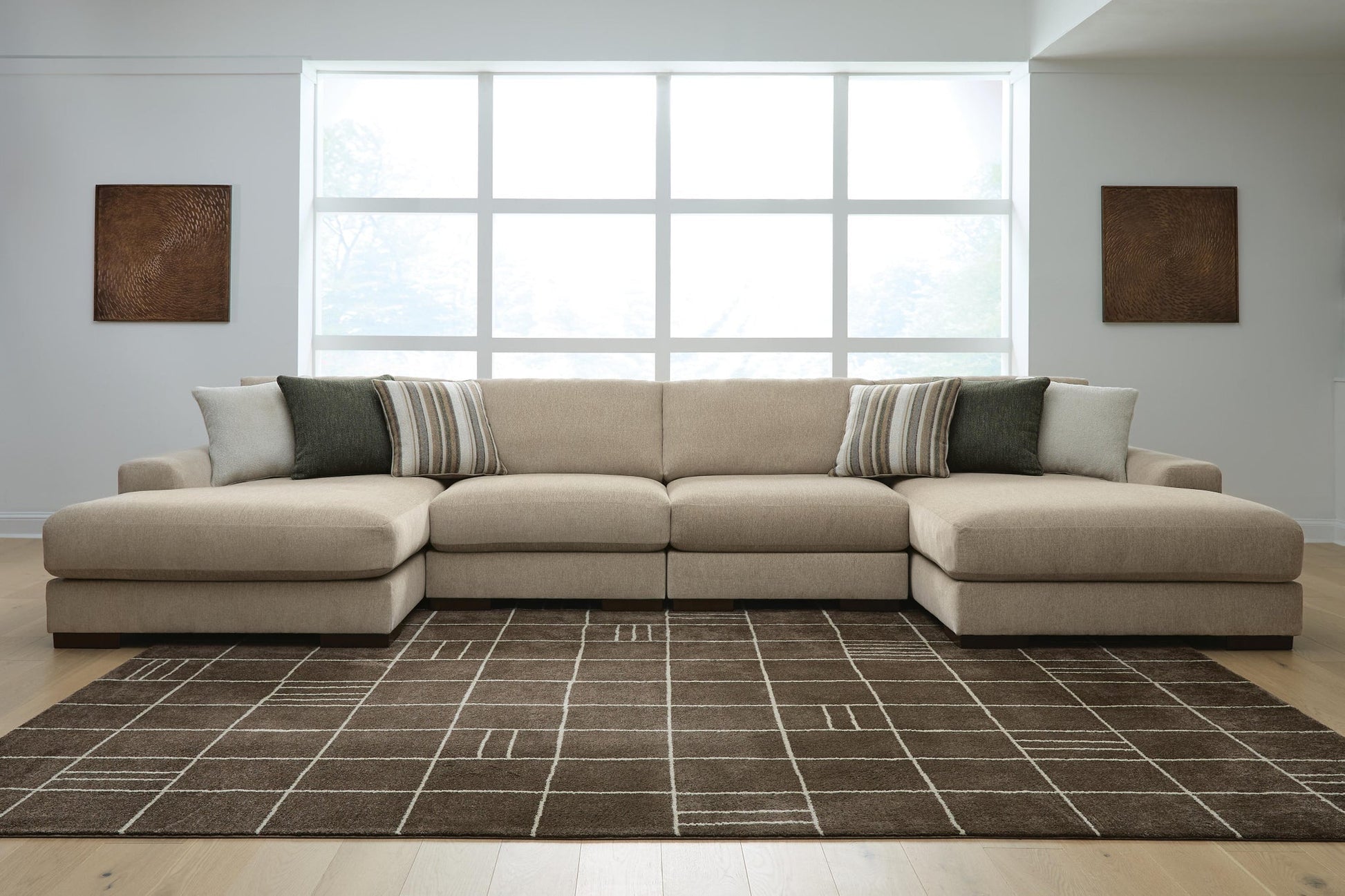 Linenhause 4-Piece Double Chaise Sectional Benchcraft®