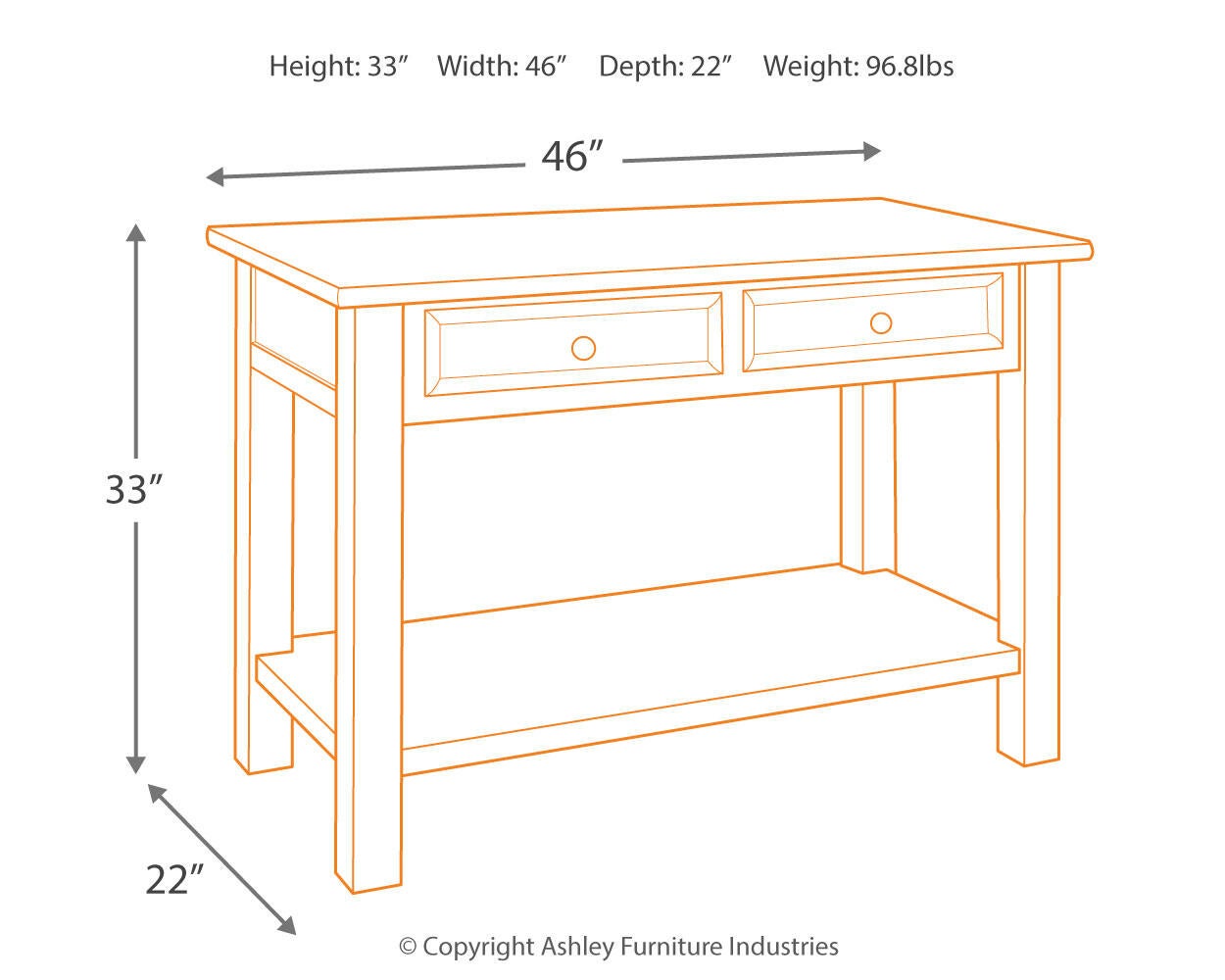 Tyler Creek Sofa Table Signature Design by Ashley®