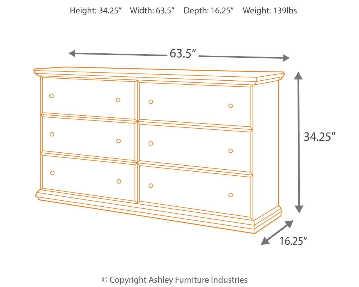 Maribel Six Drawer Dresser Signature Design by Ashley®