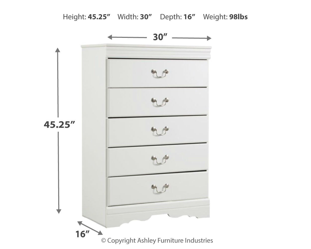Anarasia Five Drawer Chest Signature Design by Ashley®
