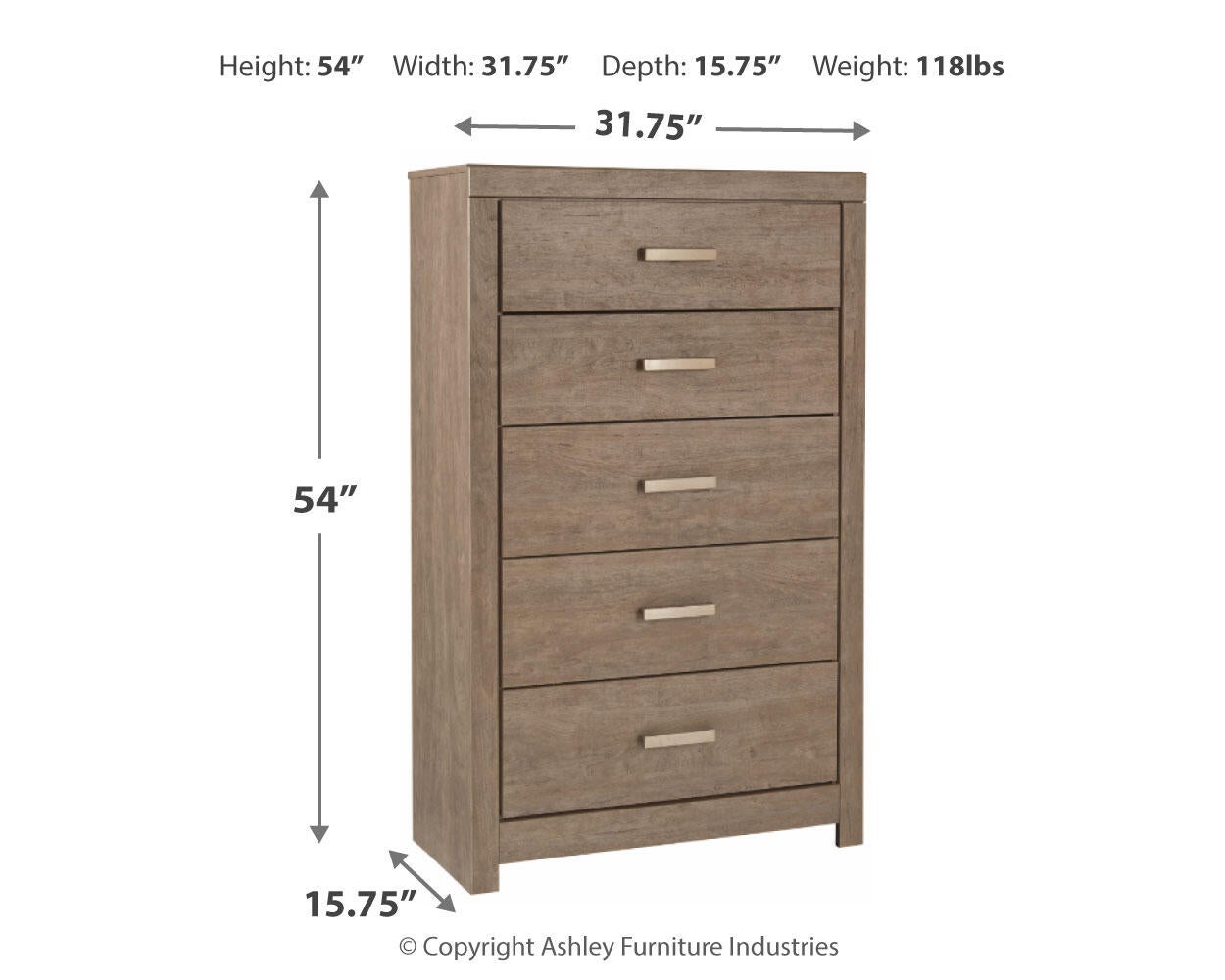 Culverbach Five Drawer Chest Signature Design by Ashley®