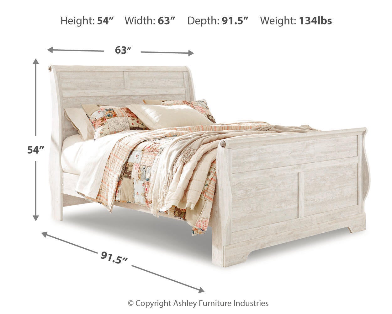 Willowton  Sleigh Bed Signature Design by Ashley®