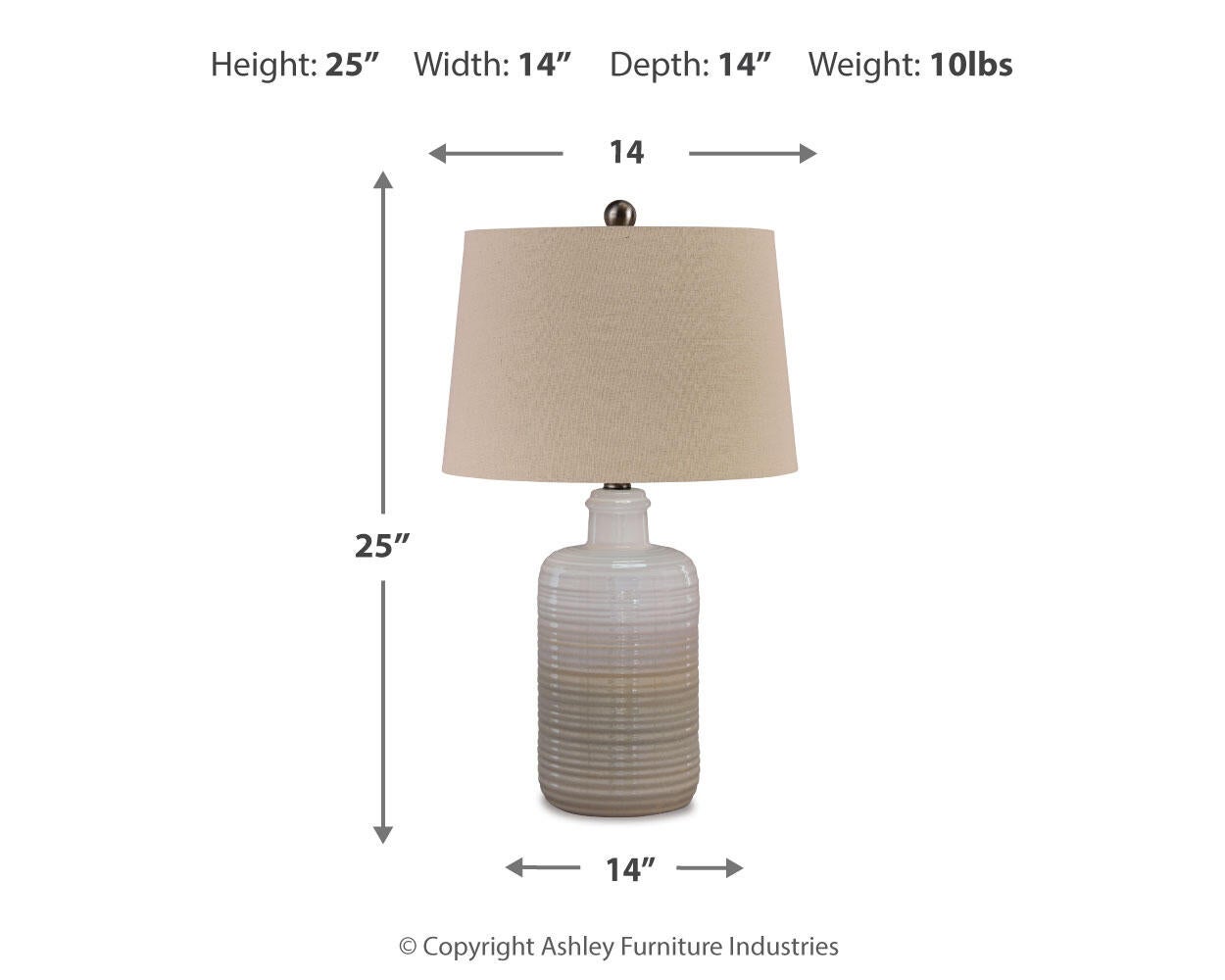 Marnina Ceramic Table Lamp (2/CN) Signature Design by Ashley®