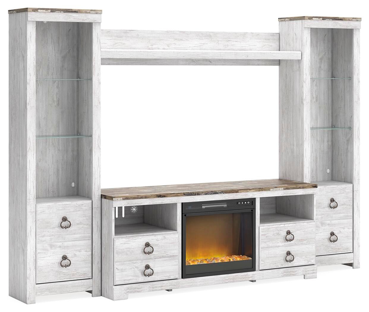 Willowton 4-Piece Entertainment Center with Electric Fireplace Signature Design by Ashley®