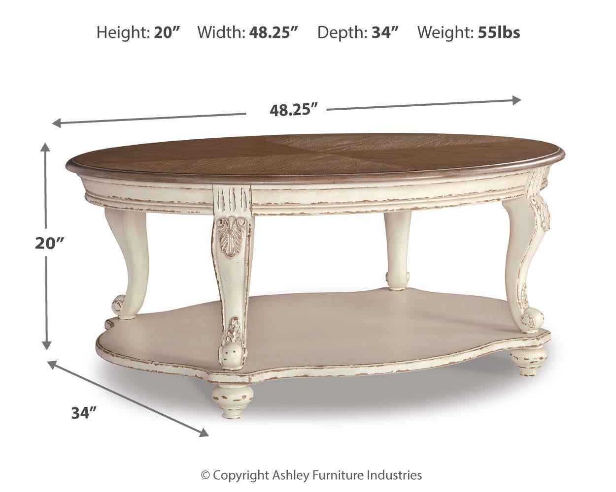 Realyn Oval Cocktail Table Signature Design by Ashley®