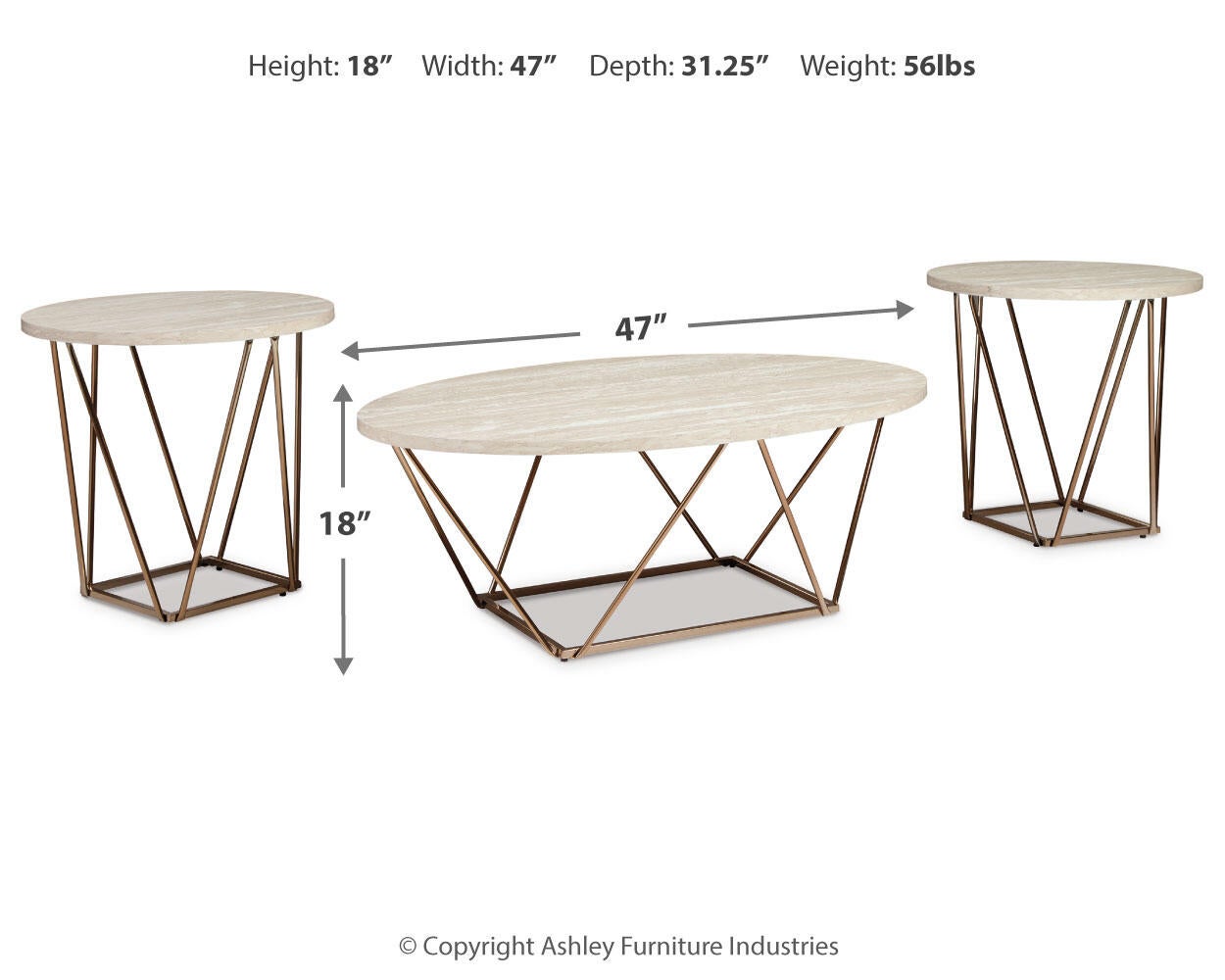 Tarica Occasional Table Set (3/CN) Signature Design by Ashley®