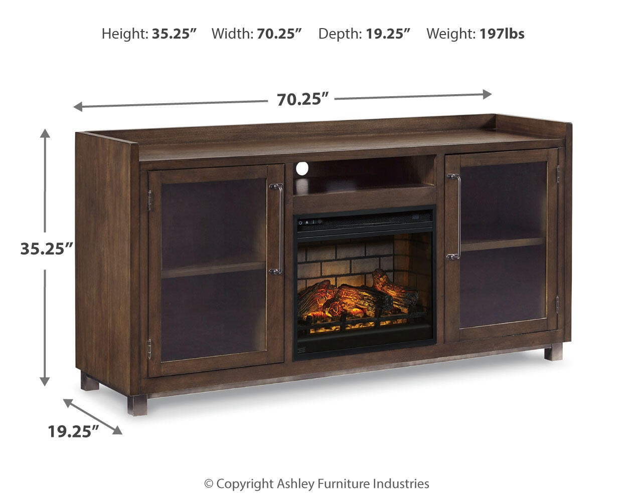 Starmore 70" TV Stand with Electric Fireplace Signature Design by Ashley®