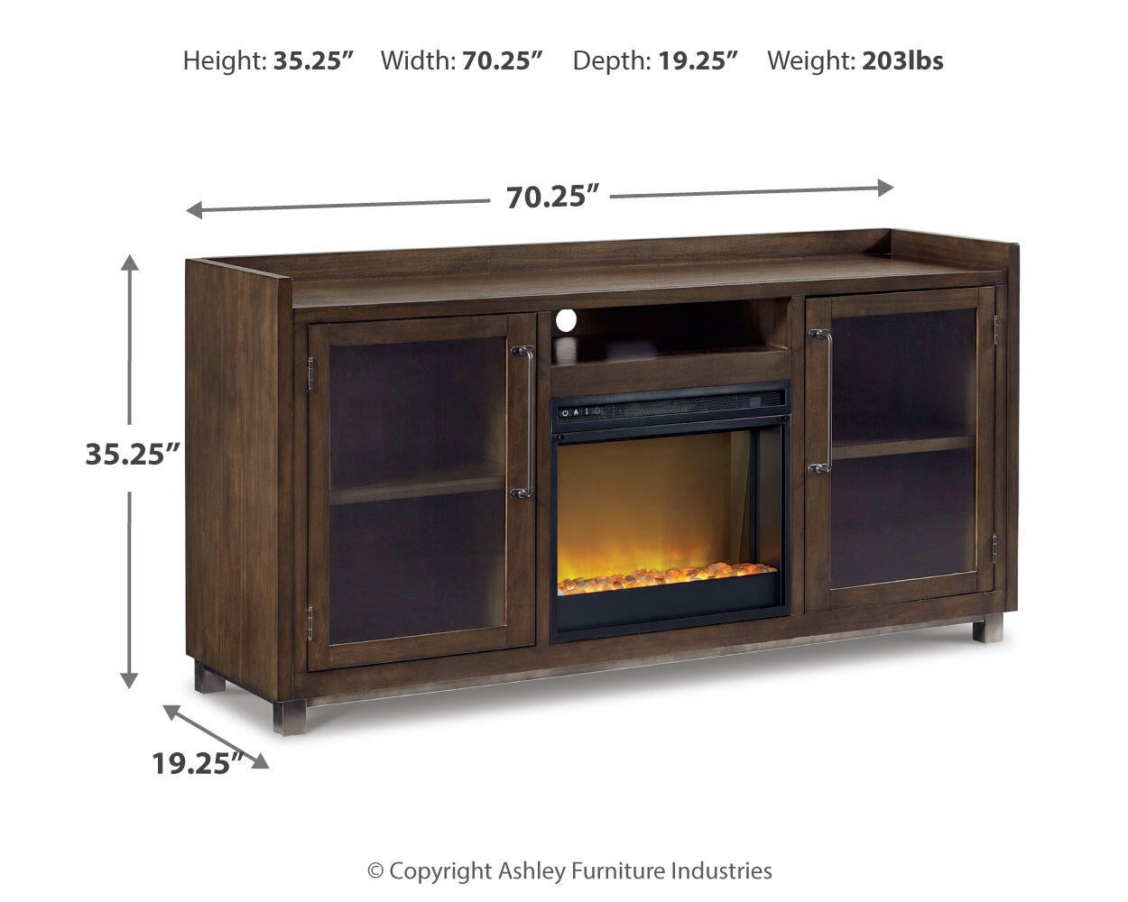 Starmore 70" TV Stand with Electric Fireplace Signature Design by Ashley®