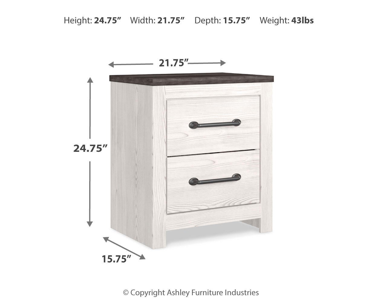 Gerridan Two Drawer Night Stand Signature Design by Ashley®