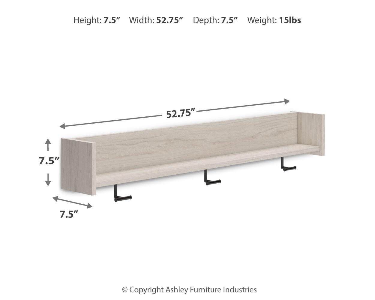 Socalle Wall Mounted Coat Rack w/Shelf Signature Design by Ashley®