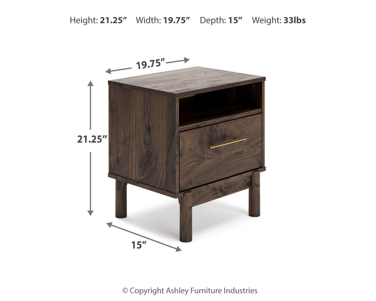 Calverson One Drawer Night Stand Signature Design by Ashley®