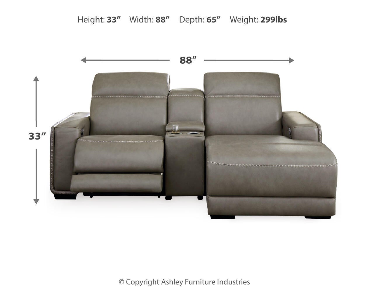 Correze 3-Piece Power Reclining Sectional with Chaise Signature Design by Ashley®
