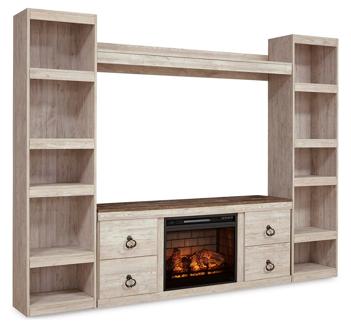Willowton 4-Piece Entertainment Center with Electric Fireplace Signature Design by Ashley®