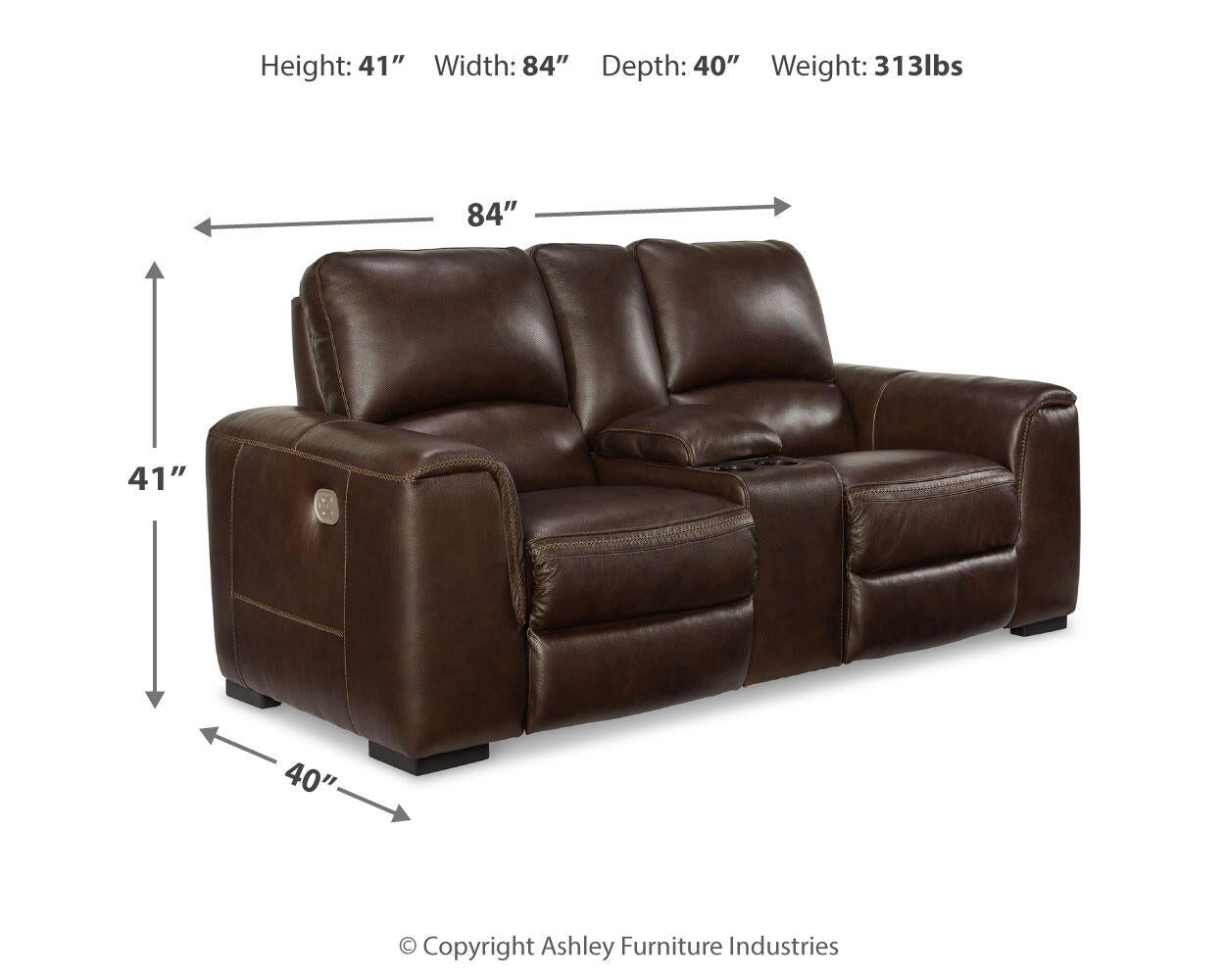 Alessandro PWR REC Loveseat/CON/ADJ HDRST Signature Design by Ashley®
