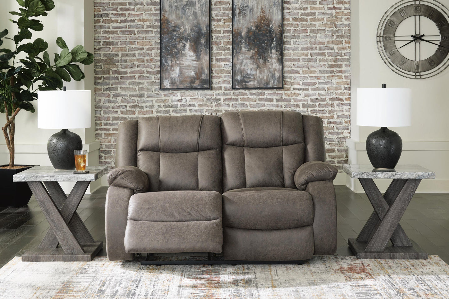 First Base Reclining Loveseat Signature Design by Ashley®