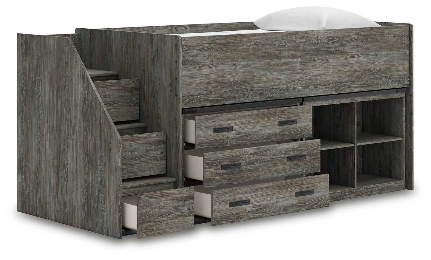 Frandern  Loft  Bed With Bookcase And Drawer Storage Signature Design by Ashley®
