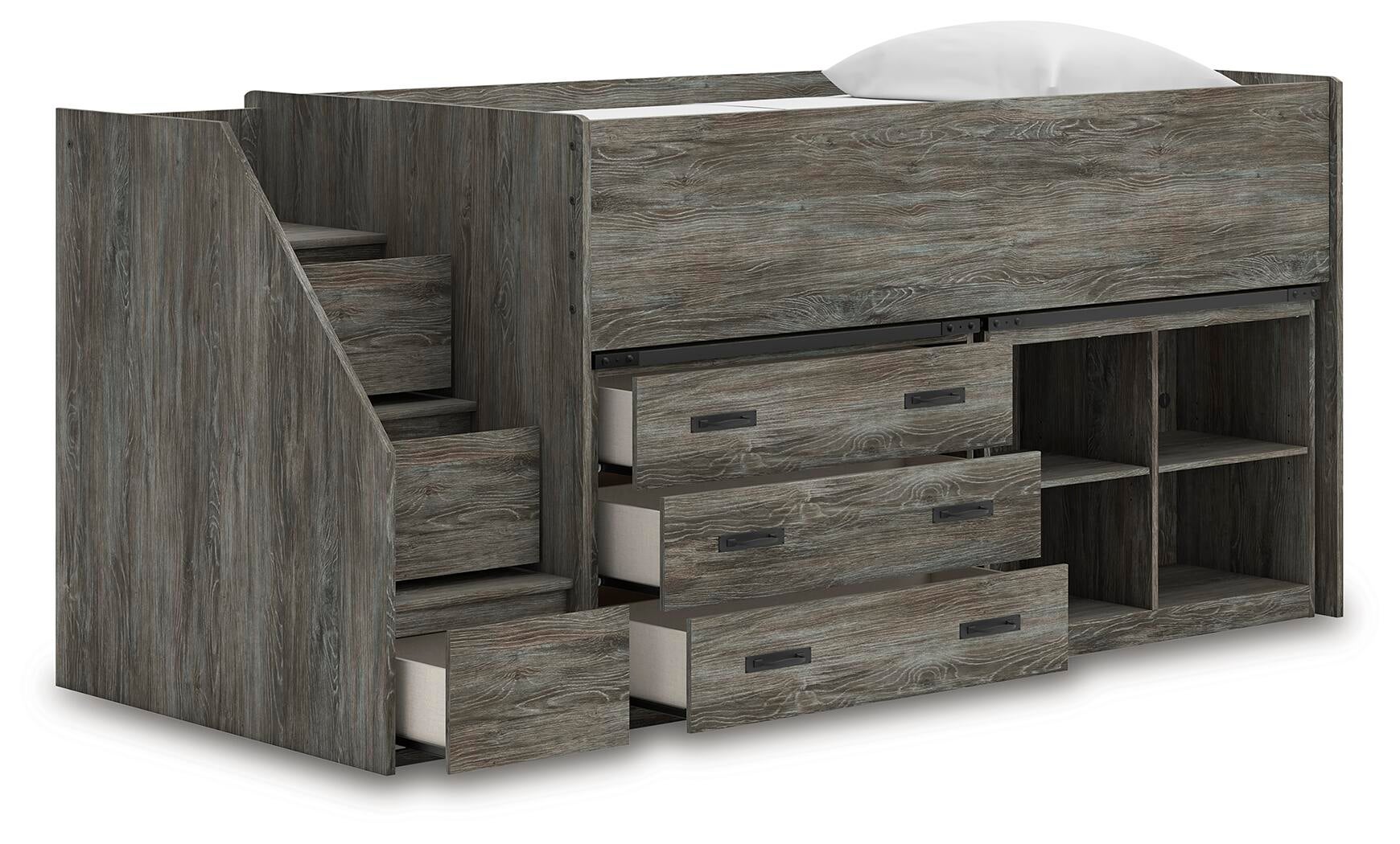 Frandern  Loft  Bed With Bookcase And Drawer Storage Signature Design by Ashley®