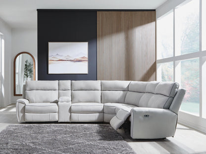 Social Pointe 6-Piece Reclining Sectional with Storage Console Signature Design by Ashley®