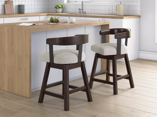 Haddigan UPH Swivel Barstool (2/CN) Signature Design by Ashley®