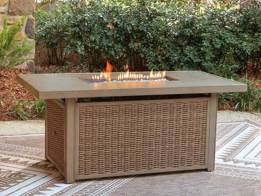 Laguna Heights Rectangular Fire Pit Table Signature Design by Ashley®