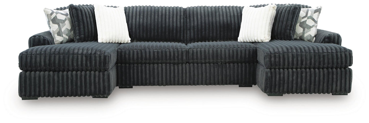 Midnight-Madness 3-Piece Double Chaise Sectional Signature Design by Ashley®
