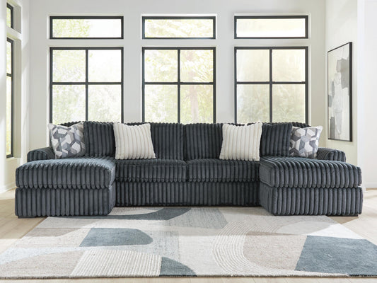 Midnight-Madness 3-Piece Double Chaise Sectional Signature Design by Ashley®